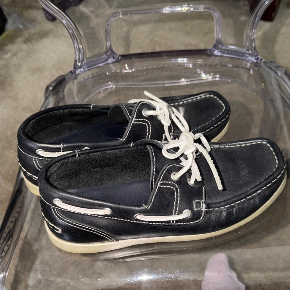 Zara Black and White Boat Shoes